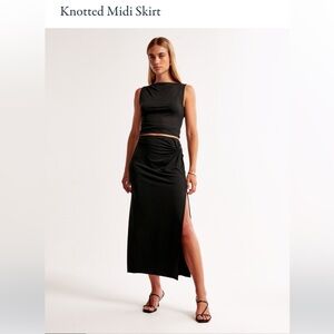 Abercrombie knotted slit midi skirt